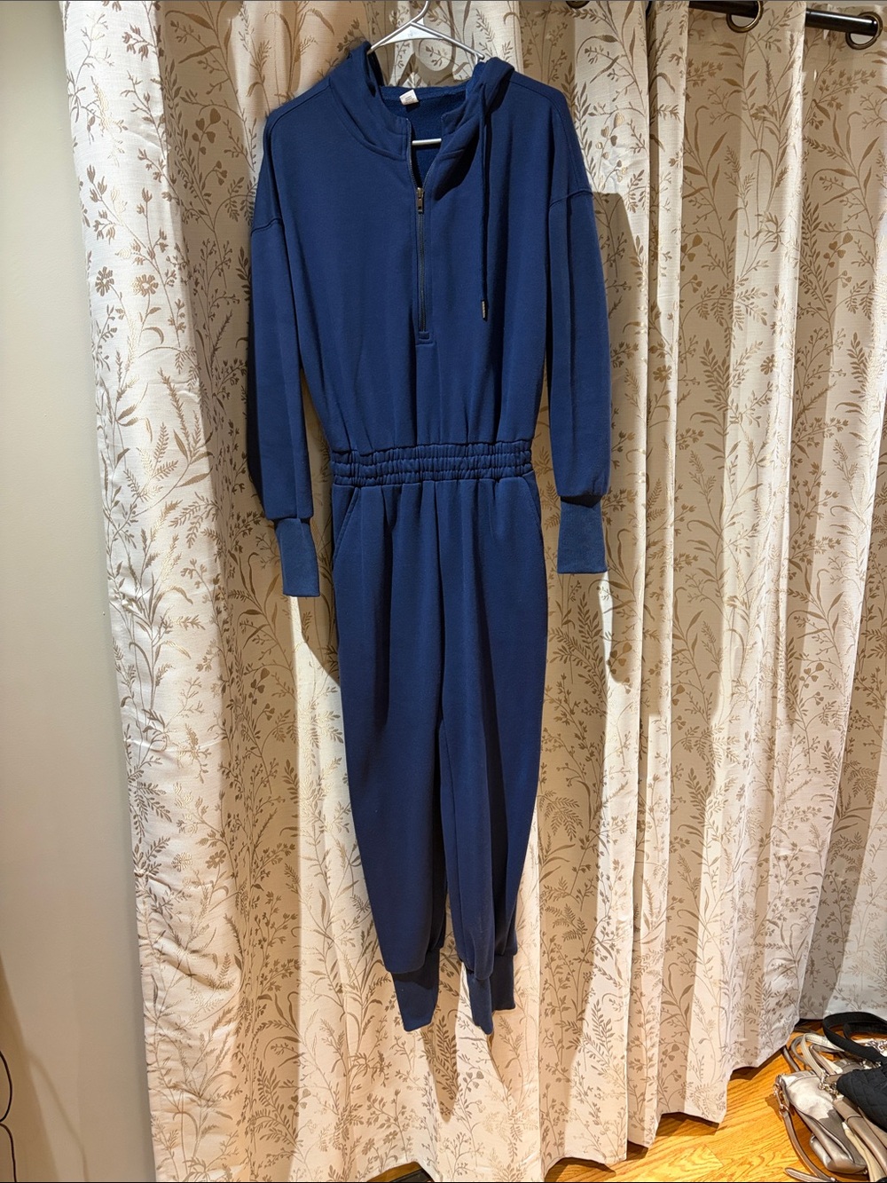Navy Women’s Hooded Jumpsuit